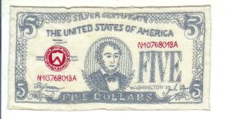 Cloth Linen Banknote United States Of America Five Dollar Bill photo