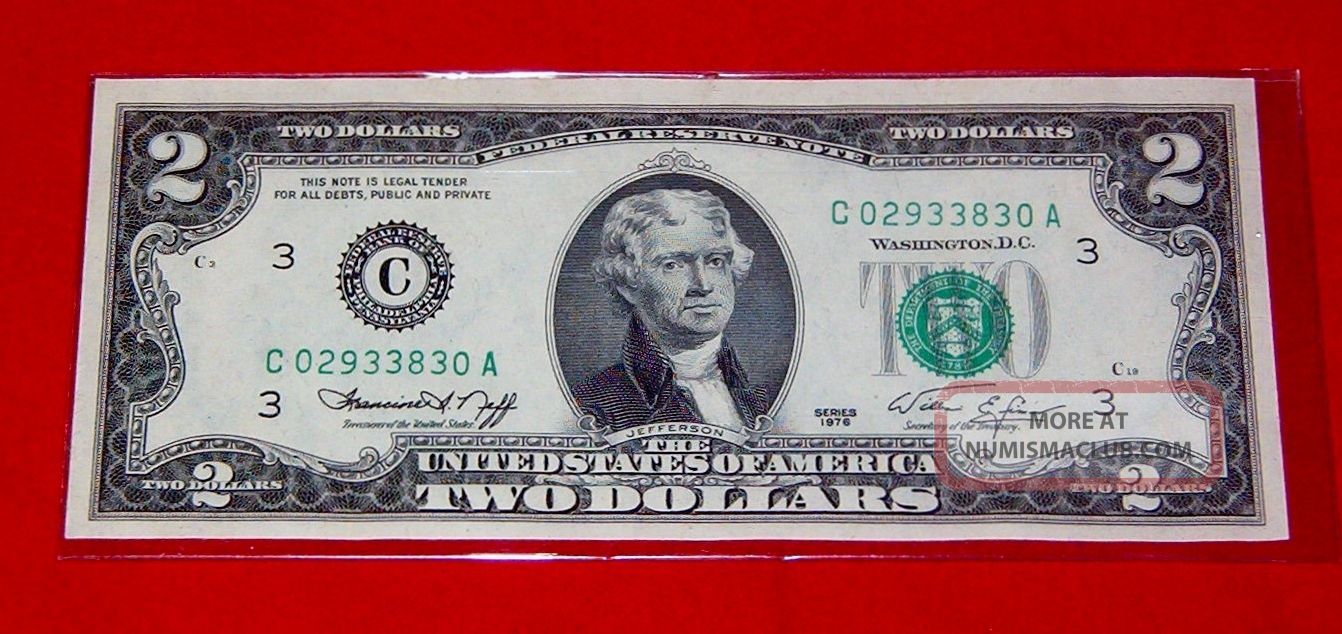  2 Two Dollar Bill 1976 Crisp Uncirculated
