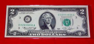 $2 Two Dollar Bill 1976 - Crisp Uncirculated photo