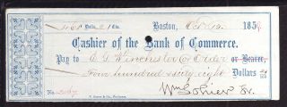 1859 Cashier Of The Bank Of Commerce - Boston,  Mass photo