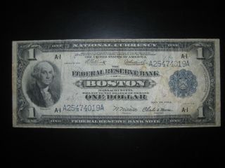 1918 $1 Large National Currency Note Circulated 