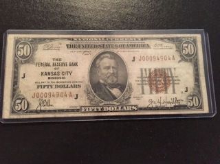 Ac 1929 $50 Frbn Kansas City photo