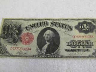 1917 Us Oversize $1 One Dollar Note Bill George Washington No Pin Hole photo