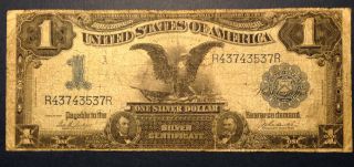 1899 Parker Burke Blue Seal Us $1 Silver Certificate Large Banknote photo
