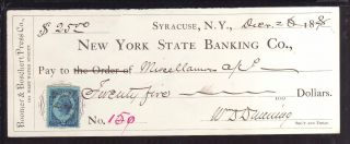 1878 York State Banking Co.  Syracuse,  York C/w Revenue photo