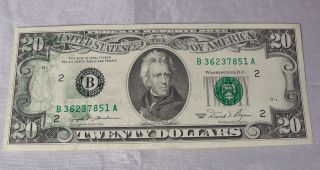 1981 20 Dollar Federal Reserve Note Error photo