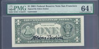 Eldon Dedini,  Cartoonist - Signed Currency Certified By Paper Money Guaranty photo
