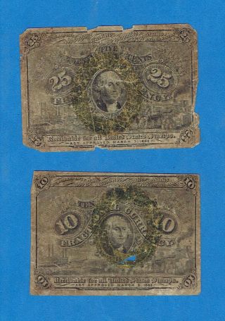 10 Cent And 25 Cent Fractional Currency 1863 photo