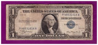 Vintage $1 1935 - Plain Silver Certificate One Dollar Bill $1 Double Date L177 photo