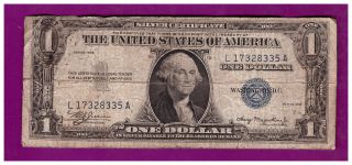 Vintage $1 1935 - Plain Silver Certificate One Dollar Bill $1 Double Date L176 photo