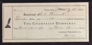1912 Champaign Democrat - Urbana,  Ohio photo