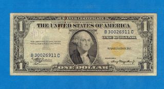 $1 1935a North Africa Silver Certificate / Yellow Seal Note / Wwii Currency photo