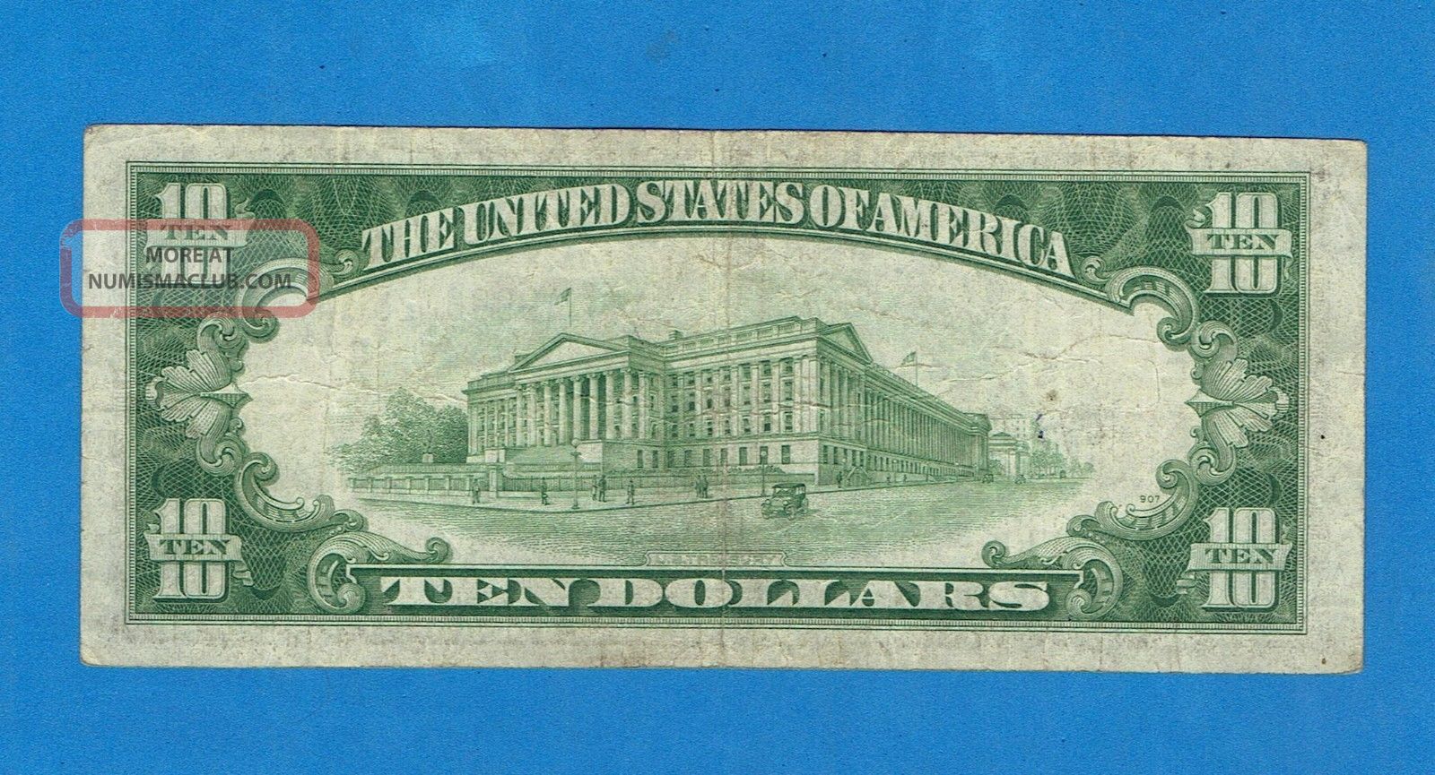 $10 North Africa Silver Certificate / Yellow Seal Note / Wwii Currency