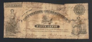 50¢ 1861 Fredericksburg Va Jackson Obsolete Currency Paper Note Confederate Bill photo