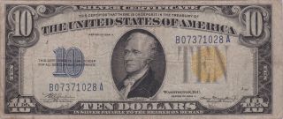 Series 1934 A $10.  00 — Silver Certificate,  Yellow Seal North Africa photo