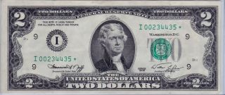 1976 $2 Dollar Green Seal Star Note I photo