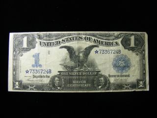 Star Note Large Size 1899 $1 Black Eagle One Dollar Silver Certificate photo