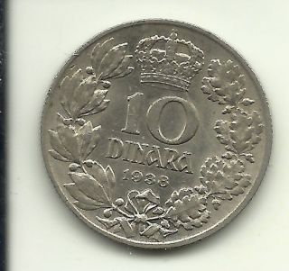 Yugoslavia 10 Dinar,  1938 Km 22 photo