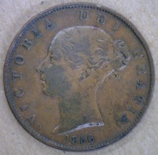 1856 Copper Half Pence Uk Half Penny Britain Coin Vf photo