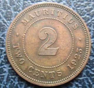 1923 Mauritius 2 Cents - George V photo