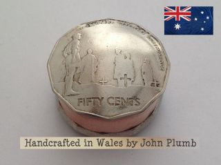 1983 / 2005 Australia 50 Cents Coin Snuff Box Or Pill Pot.  Stash Pot. photo