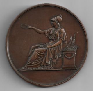 French - 1880s Huge - 65mm Copper Medal Laurent De Rille ' /les Societes Chorales photo