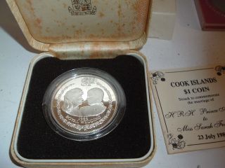 1986 U.  K.  Royal Royal Wedding (andrew & Fergie) Sterling Silver $1 Proof Coin photo