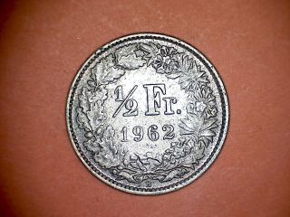 1962 - Switzerland - Silver 1/2 Franc - Year 1962 - photo