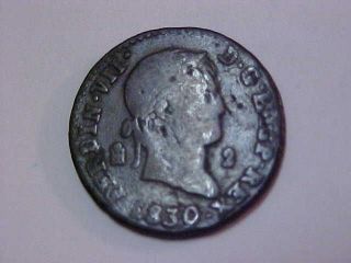 1830 Spanish - Puerto Rico 2 Maravedis Coin photo