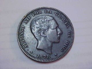 1878 Spanish - Puerto Rico 10 Centimos Coin photo