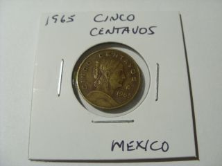 1965 Cinco (5) Centavos Collectable Coin From Mexico. photo