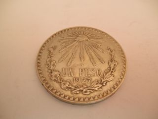 1927 Un Peco Mexican 72 Silver Coin photo