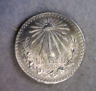 Mexico 1 Peso 1935 Unc Silver (stock 1049) photo