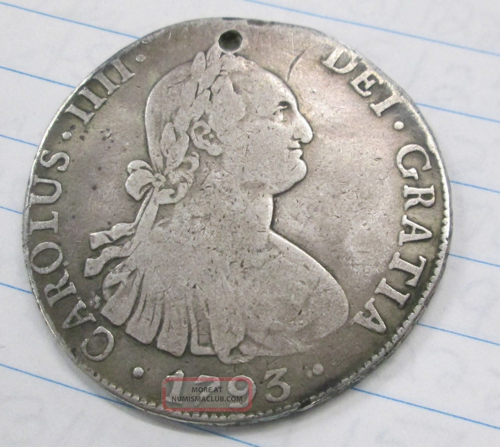 1793 Dei Gratia Carolus Iiii Silver Coin