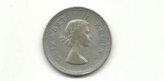 South Africa 1957 2 Shillings Silver Coin photo