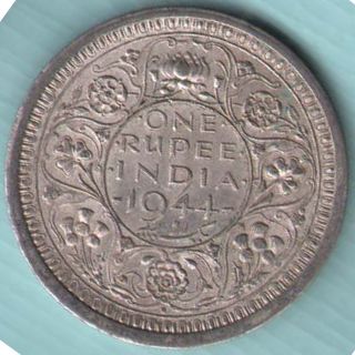 British India - 1944 - One Rupee Kg Vi - Rare Coin K19 photo