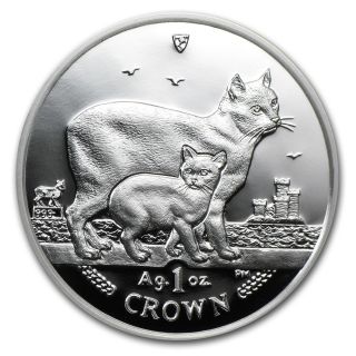 2012 Isle Of Man 1 Crown Proof Silver Manx Cat Coin - Sku 68227 photo