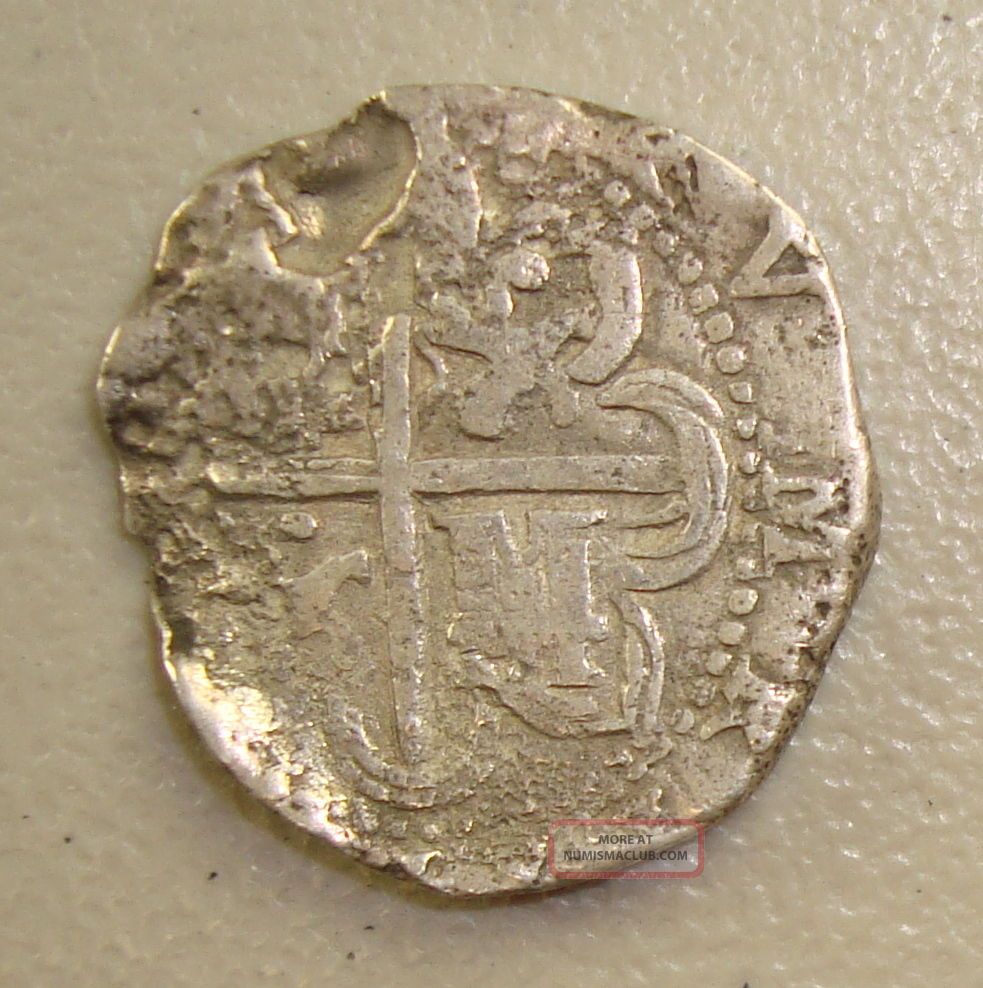 1585 Santiago Shipwreck Recovered 8 Reales Silver Cob Coin, Pre ...