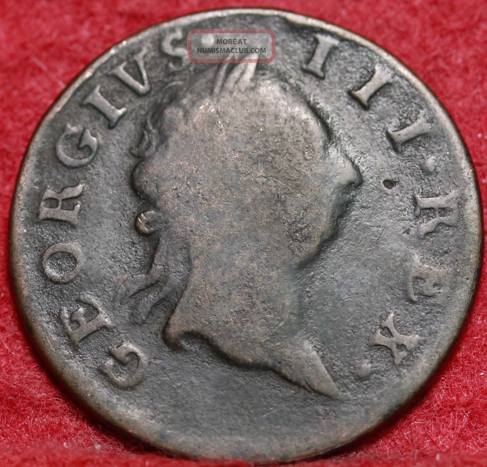 1769 Ireland Hibernia 1/2 Penny Foreign Coin S/h