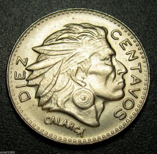 Colombia 10 Centavos Coin 1962 Km 212.  2 Chief Calarca Key Date photo