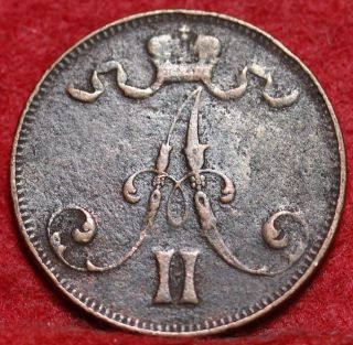 1873 Finland 5 Pennia Foreign Coin S/h photo