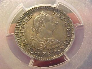 1787 Mexico Mo Fm 1 Real Pcgs Au 55 Fantastic Rare Coin photo