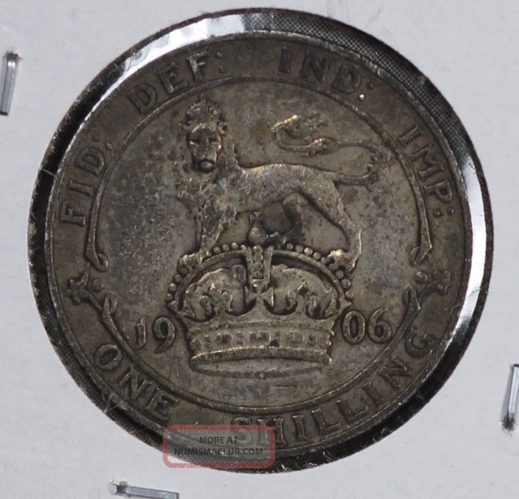 1906 British Shilling - Larger Bust - F/vf
