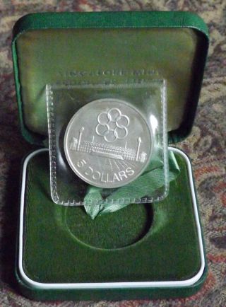 1973 Singapore $5 Proof Silver Southeast Asia Peninsular Games photo