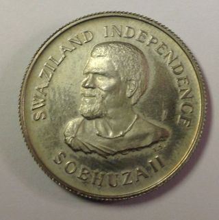 Swaziland 1968 20 Cents Silver Coin photo