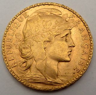 France 20 Gold Francs 1911 6.  45 Gr.  0.  1867 Oz.  0.  900 Gold 