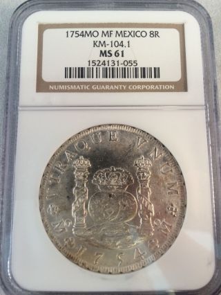 Mexico - 1754 Ferdinand Vi Pillar 8 Reales Coin (ms 61) photo