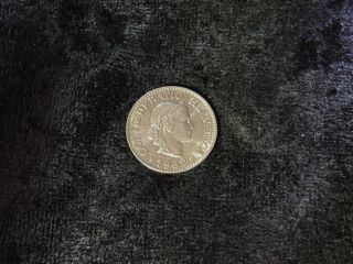 Switzerland 1962 Helvetia 10 Rappen Vintage Swiss 10 Cents Dime Coin - Flip photo