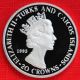 Turks & Caicos I 1993 20 Crowns Accession 40th,  1 Tr Oz Silver Proof,  Top Grade South America photo 1