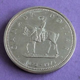 Canada 1973 Mountie On Horseback Prooflike Silver Dollar photo